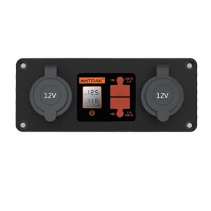 12V DC Power Panel Dual Battery Voltmeter 2X USB & 2X Ciga